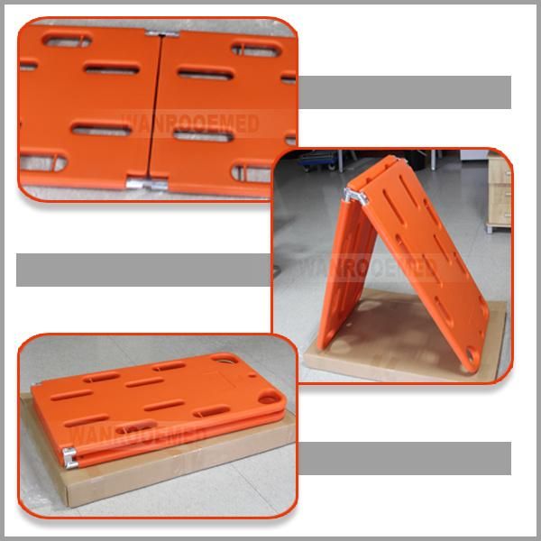 Ea-1f7 Orange Portable Aluminium Two Foldaway Folding Spine Stretcher Board