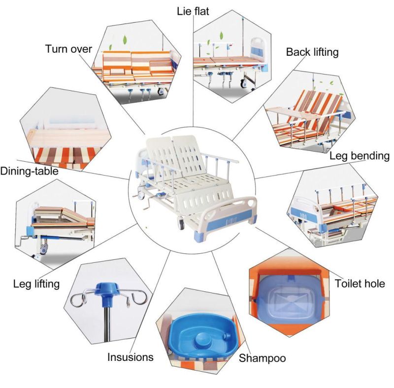 Medical Rotatable Electric Home Care Bed Metal Patient Used Bed Multi-Functional Home Nursing Bed Electric Control