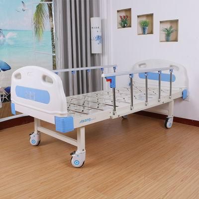 ABS High Quality Hospital Bed with Caster Guardrail Patient Nursing Home Bed