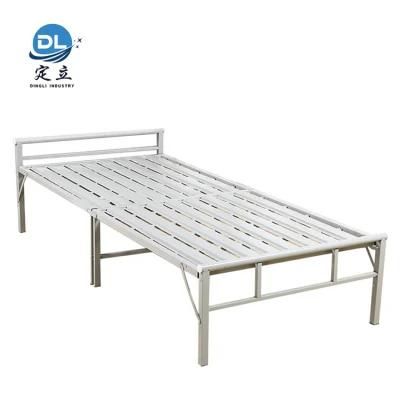 China Factory Comfortable Folding Camping Iron Frame Bed