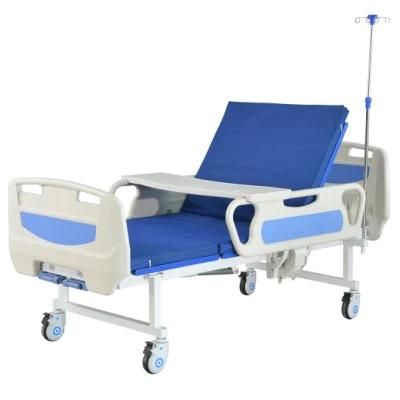 Adjustable Two Cranks Manual Medical Hospital Bed