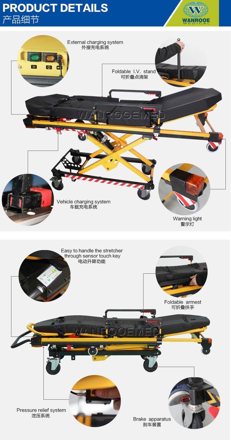 Ea-3ad Hospital Electric Foldaway Emergency Patient Transfer Trolley Ambulance Stretcher