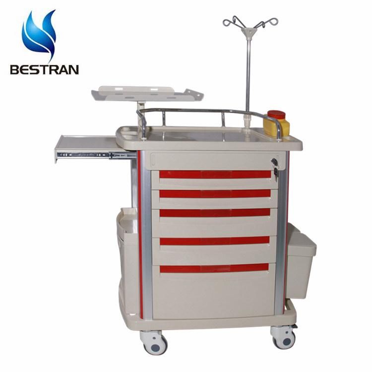 Bt-Ey001c Hospital Cart Medical Trolley with Drawers Hospital Emergency Trolleys Medical Trolley Cart Price