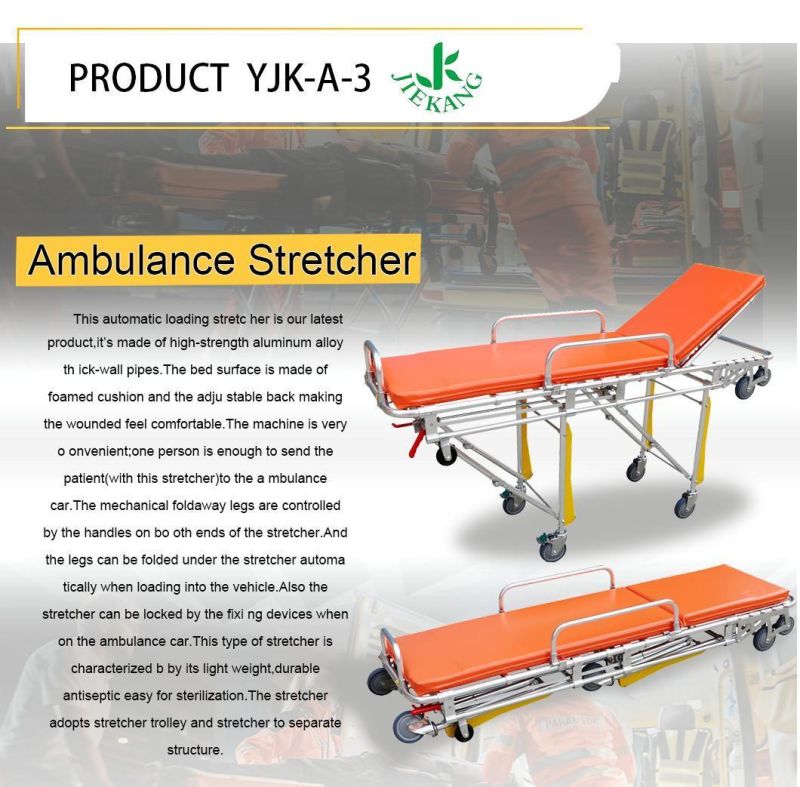 Factory Medical First Aid Wheeled Patient Transfer Ambulance Stretcher for Car