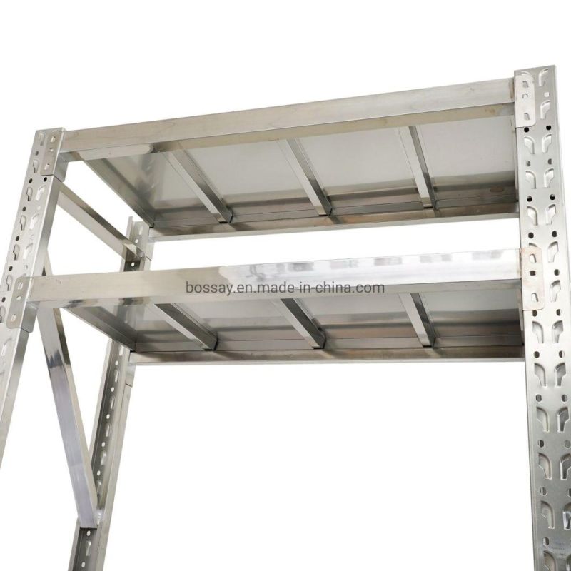Powder Coated Metal Light Duty Warehouse Storage Rack Shelf Red White Orange Blue
