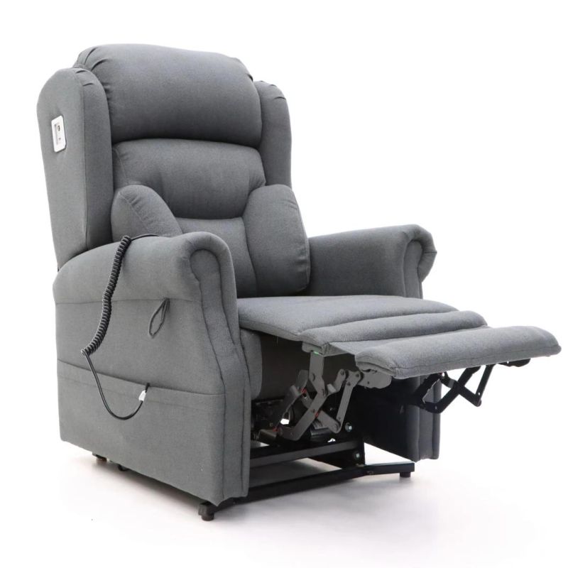 Jky Fabric Power Electric Mobility Riser Lift Recliner Chair Reclining with Tray Table and LED Lights for The Elderly