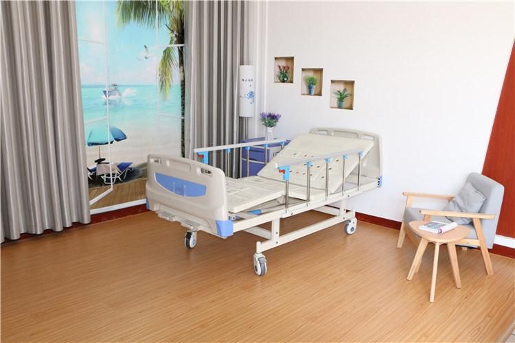 Easy Adjustable Two Cranks ABS Hospital Bed Stable Metal Frame Nursing Bed for Patient