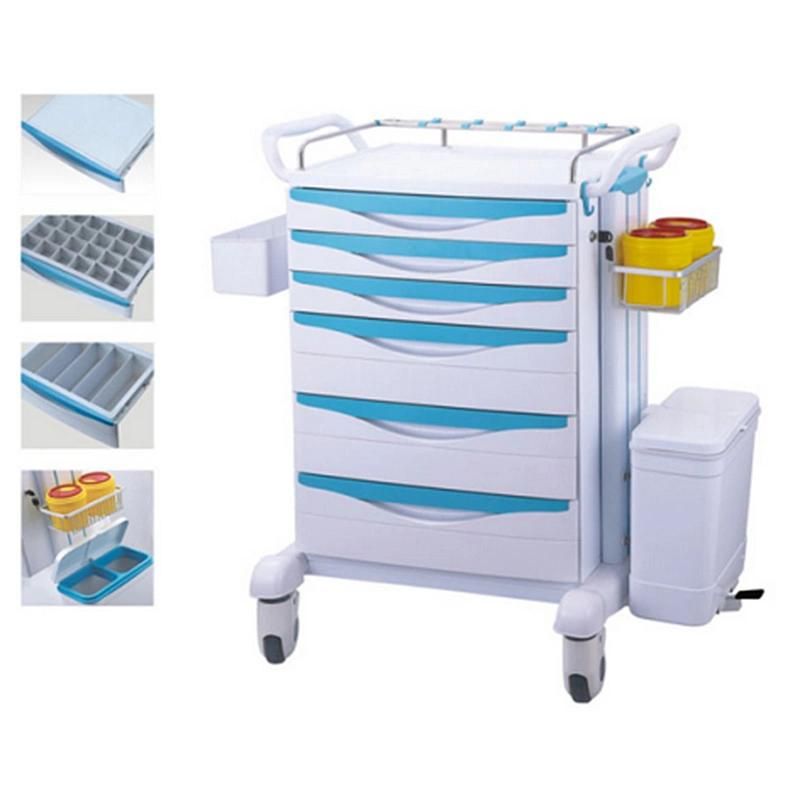 Chinese Manufacturer Hospital Equipment Plastic Medical Trolley