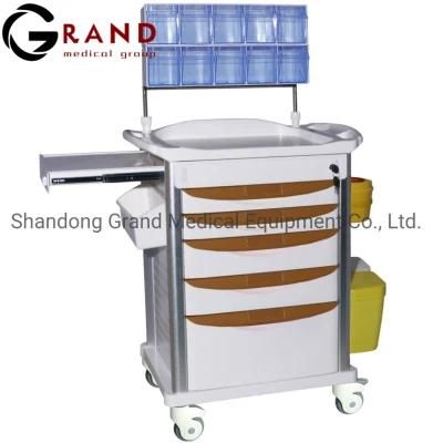 China Hospital Furniture Manufacture Medical Emergency Cart Anesthesia Trolley for Hospital