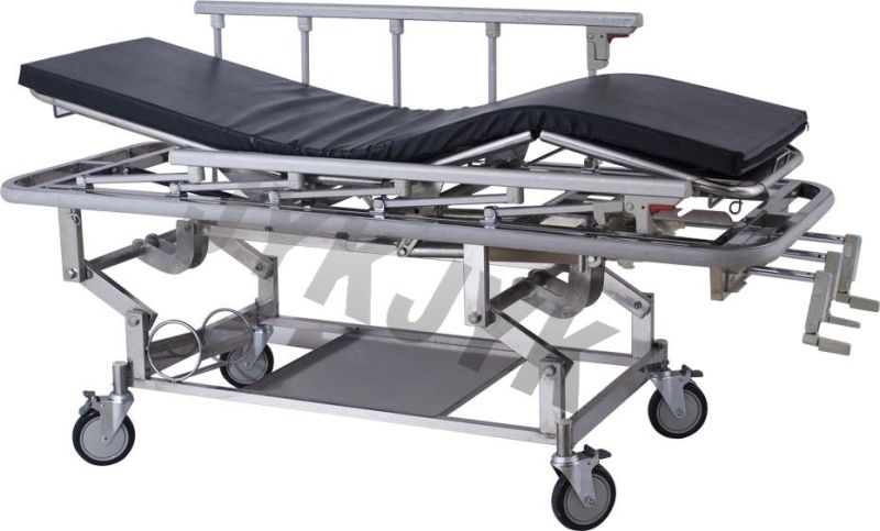 Stainless Steel Stretcher Trolley with Big Castors