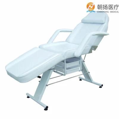Lightweight 3 Fold White Massage Facial Bed for Salon Treatment