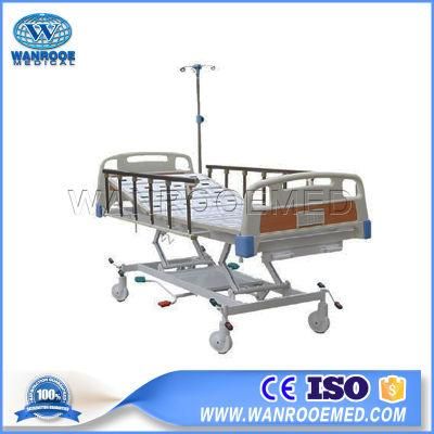 Bah300 Hospital ICU Adjustable Three Function Manual Hydraulic Nursing Treatment Bed