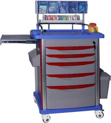 Mn-AC001 Emergency Treatment Trolley ABS Plastic Anesthesia Medicine Medical Cart for Hospital Furniture