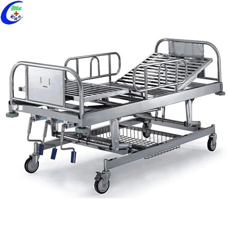 Cheap Stainless Steel 3 Crank Manual Hospital Bed