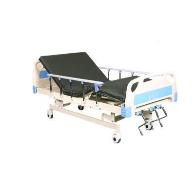 3 Function Manual Medical Equipment Patient Nursing Hospital Bed with Casters