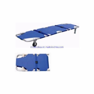 Hospital Two Wheels Foldaway Ambulance Stretcher for Hot Sale