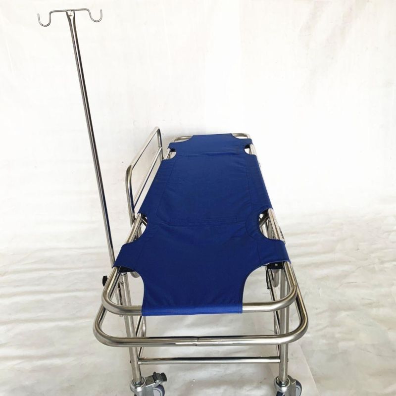 Hospital Patient Trolley Stainless Steel Foldable Emergency Stretcher (RC-B3)