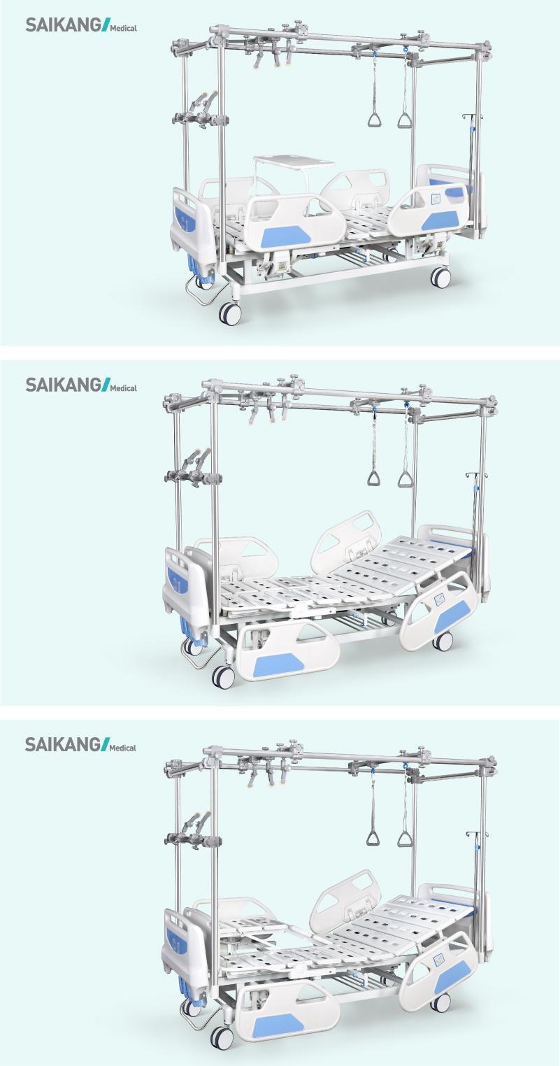 GB4e Four Cranks Manual Medical Nurse Patient Orthopedic Traction Bed