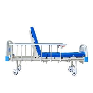 Medical Aluminum Side Rail Household Nursing Hospital Used One Function Manual Hospital Bed for Sale