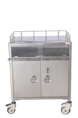 Hospital Furniture Medical Emergeny Cart Stainless Steel Anesthesia Trolley