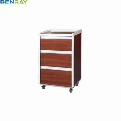 Wooden Materials Hospital Over Bed Table Low Price Bedside Cabinet
