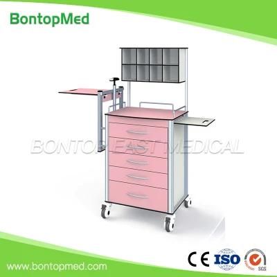 OEM High Quality Hospital Anaesthetic Trolley with 5 Drawers