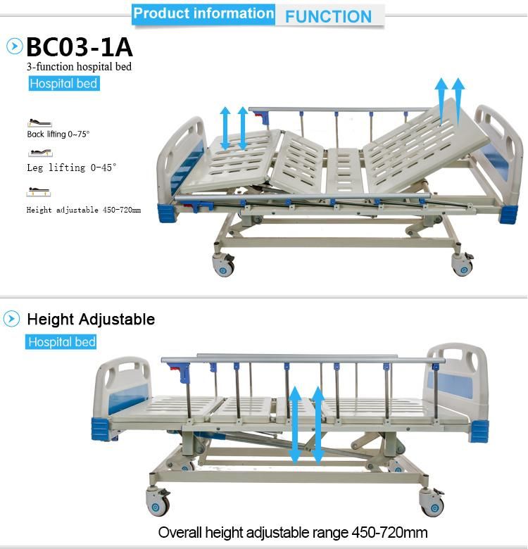 Manufacturer Supplies of 3 Function Hospital Beds for Senior Care