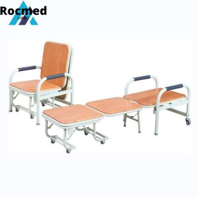 Wooden Hospital Recliner Chair Bed Folding Sleeping Attendant Chair Patient Accompany Bed