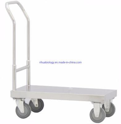 Hospital Stainless Steel Platform Foldable Hand Trolley