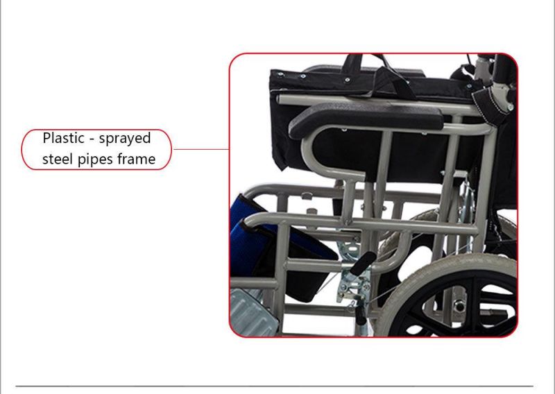 Best Sell Portable Lightweight Manual Wheelchair for Disabled 16s