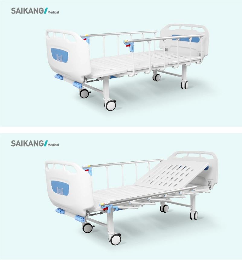 D2w Saikang Durable Hospital Room Furniture Used Metal 2 Crank 2 Function Adjustable Manual Hospital Bed Price