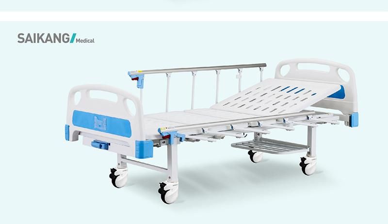 A1w Manual Adjustable Medical Folding Bed with Crank