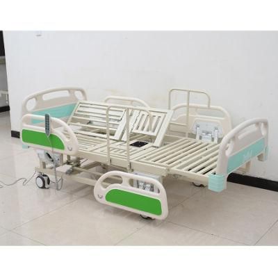 ICU Nursing Steel Medical Furniture Multifunction Adjust Electric Nursing Bed with Casters