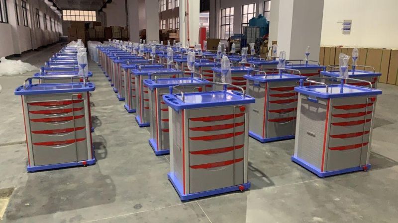 Mn-DC001 Double Sided Medicine Delivery Cart Fresh ABS Corrosion Resistance Two Years Warranty Emergency Trolley