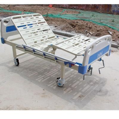 Hospital Furniture Folding Metal 2 Crank Manual Hospital Bed