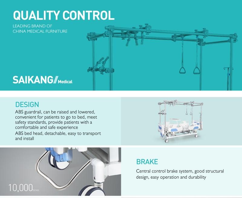 GB4e Four Cranks Manual Medical Nurse Patient Orthopedic Traction Bed