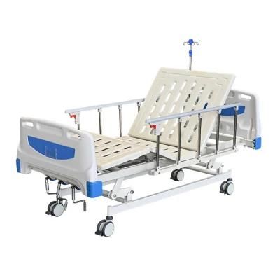 Manual Hospital Bed 3 Cranks Clinic Medical Bed Adjustment Height