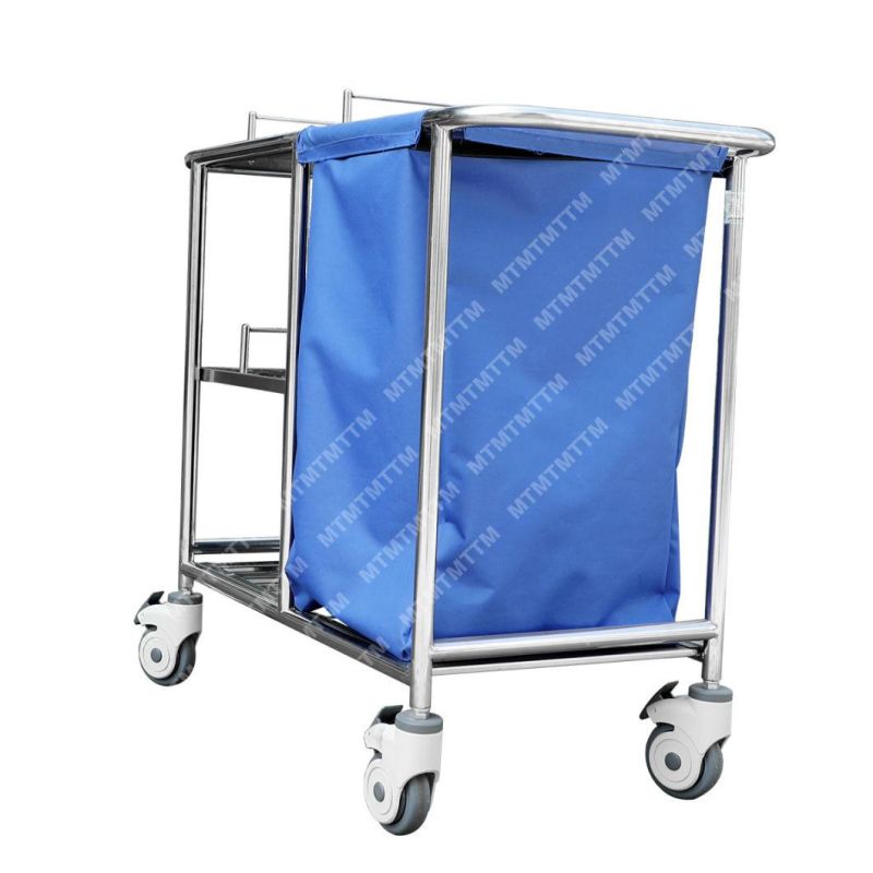 Hospital furniture Stainless Steel Waste Collecting Trolley