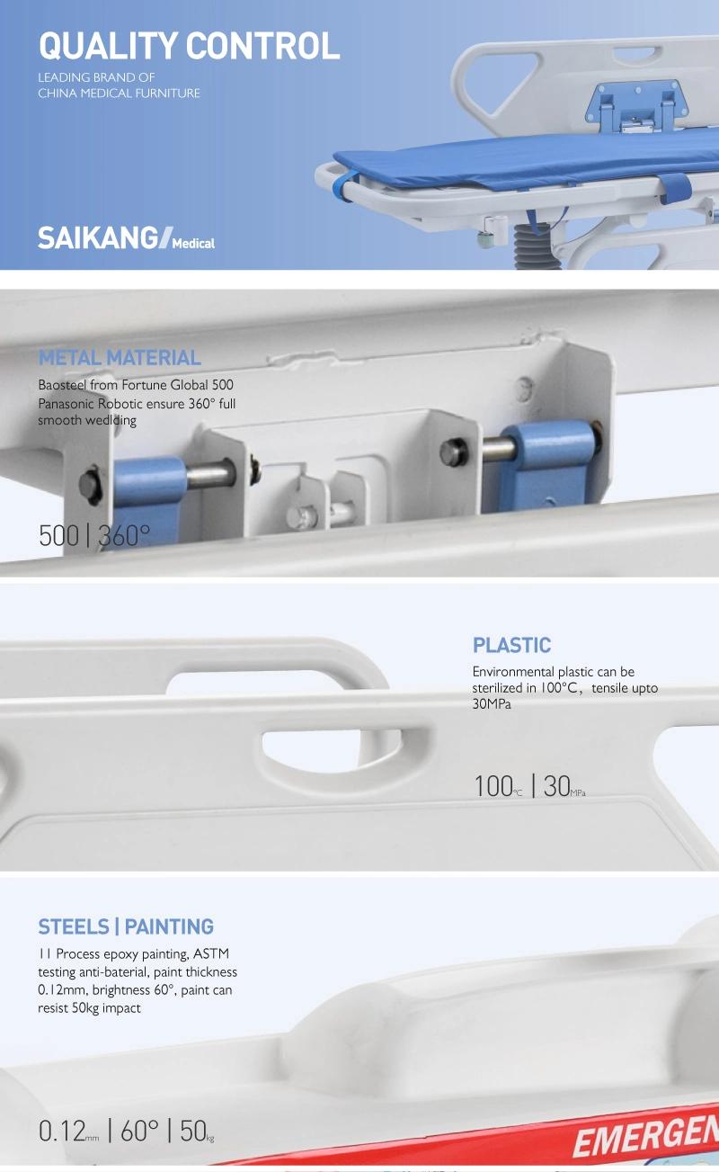 Skb041 Saikang Factory Wholesale 2 Function Foldable Patient Transport Operation Connecting Trolley Manufacturers