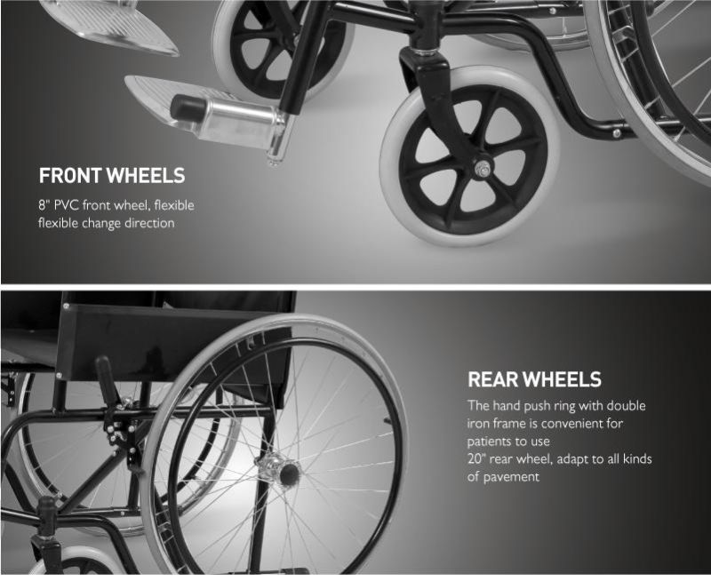 Ske030 Lightweight Motorized Multifunction Adjustable Foldable Paralysis Disabled Manual Wheelchair