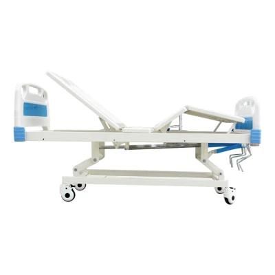 Hot Sale Hospital Furniture 5 Function Manual Lifting Medical Profiling ICU Beds with ABS Side Rail