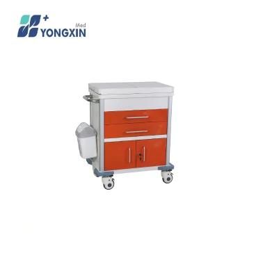 CT-007 Medical Cart, Aluminum Alloy Hospital Trolley with Two Drawers and a Cabinet