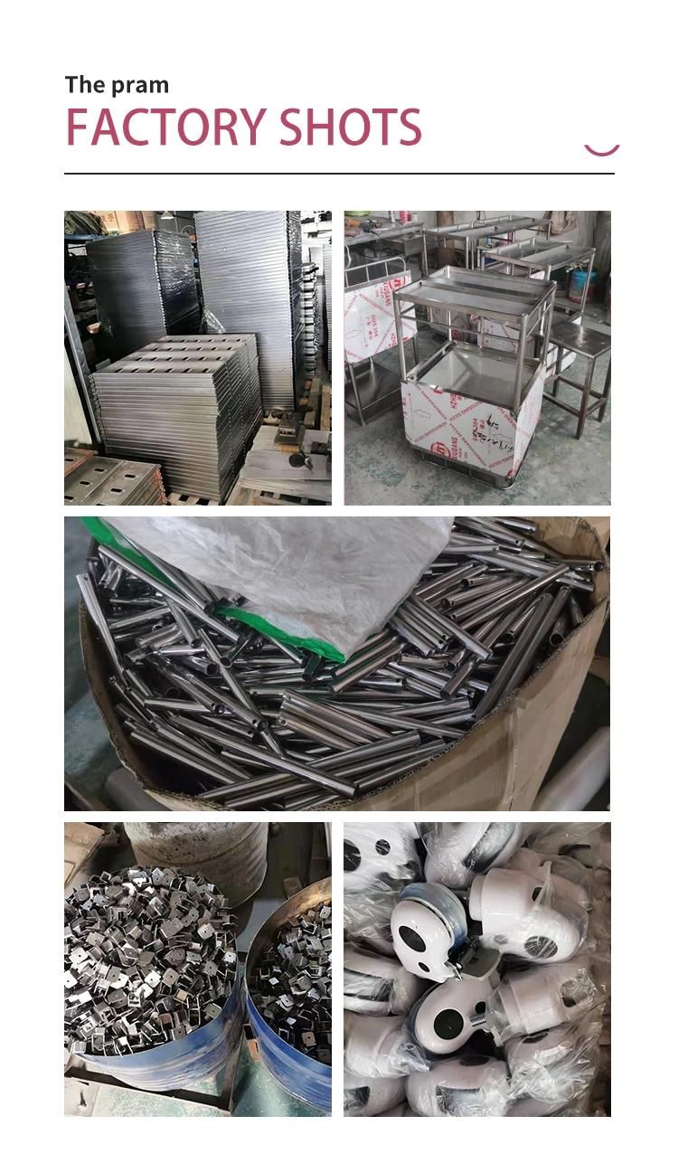 Two Three Layer Stainless Steel Trolley Xt1163 for Hospital/Home