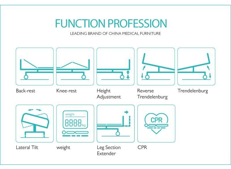 Sk002-9 Hospital Medical Bed with Screen Curtain Accessories