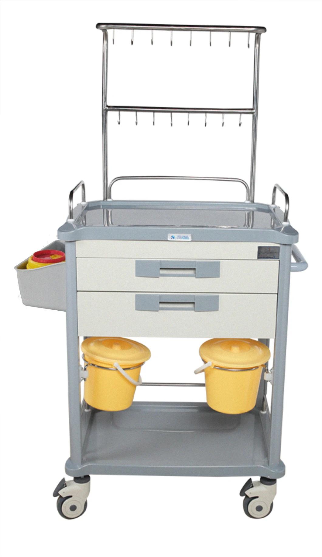 Factory Direct Sale Stainless Steel Anesthesia Medical Trolley with Drawers