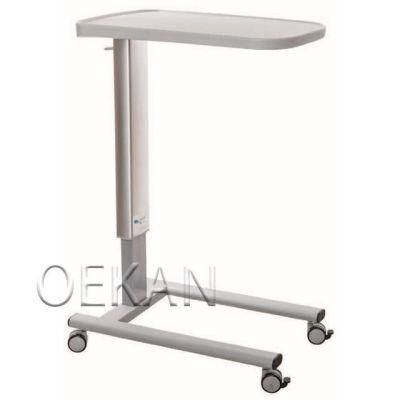 Hospital Furniture Utility Height Adjustable Overbed Table Medical Mobile Bedside Table