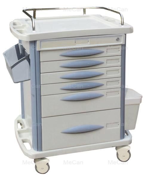 Nursing Patinet Hospital Furniture ABS Emergency Trolley with Drawer