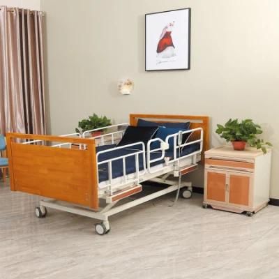 Medical Equipment Home Use Wooden Medical Five-Functions Electronic Home Care Nursing Bed