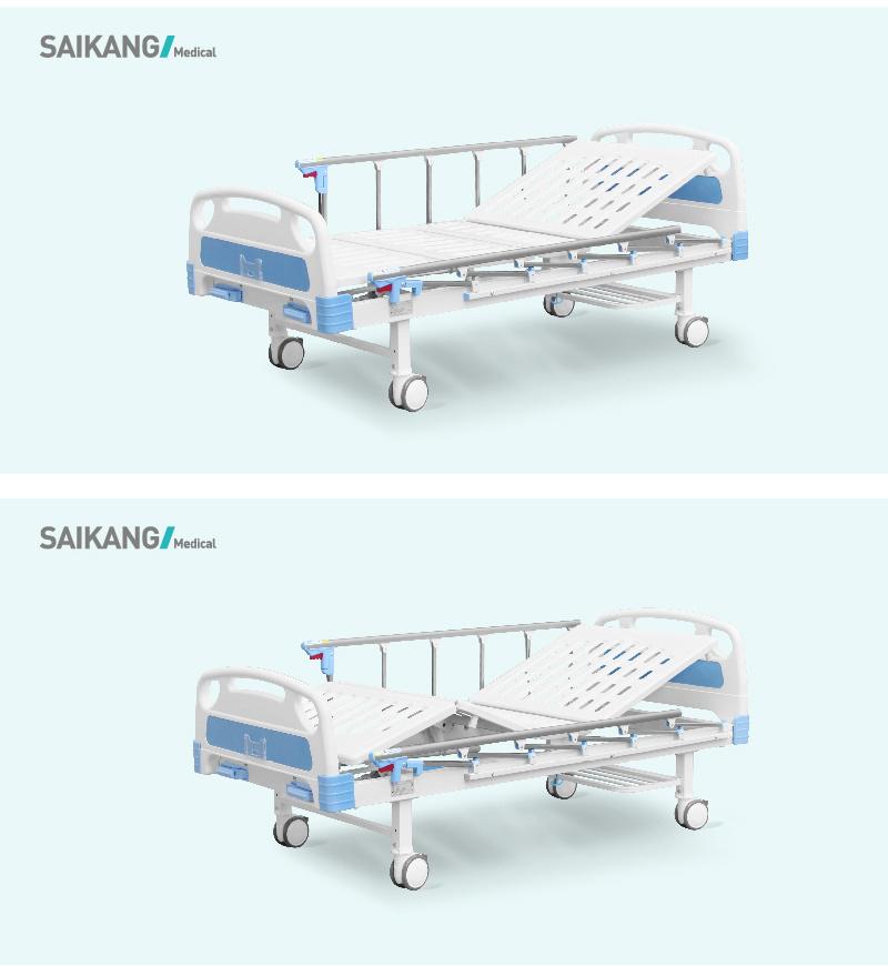 A2K Saikang Wholesale Movable Metal 2 Cranks 2 Function Adjustable Manual Medical Hospital Bed