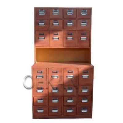 Chinese Wooden Herb Medicine Cabinet Multi-Drawer Hospital Pharmacy Cabinet